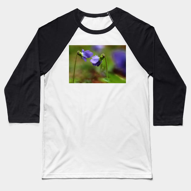 2 Flowers Baseball T-Shirt by ikshvaku